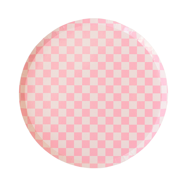 Pink Checker Plates Bonjour Fete Party Supplies Plates