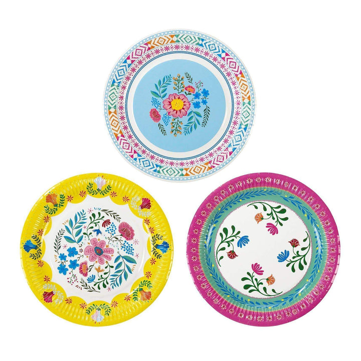 BOHO FLORAL PAPER PLATES Talking Tables Plates Bonjour Fete - Party Supplies