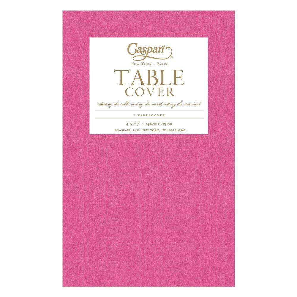 FUCHSIA PINK LINEN LIKE TABLE COVER Caspari Table Cover Bonjour Fete - Party Supplies