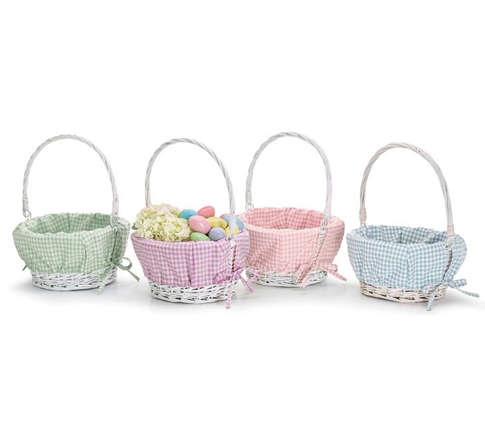 GINGHAM LINED WILLOW EASTER BASKET Burton and Burton Easter Baskets Bonjour Fete - Party Supplies