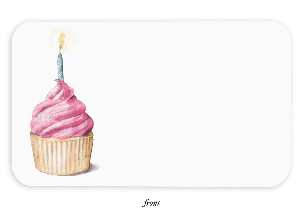 PINK CUPCAKES LITTLE NOTES® E. Frances Greeting Cards Bonjour Fete - Party Supplies