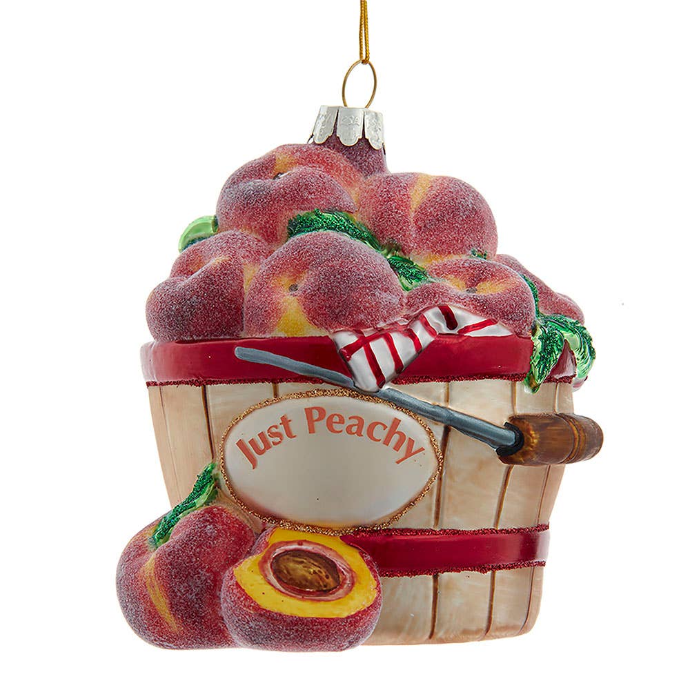 4.375"NOBLE GEMS PEACHES IN BASKET Kurt S. Adler, Inc. 0 Faire Bonjour Fete - Party Supplies