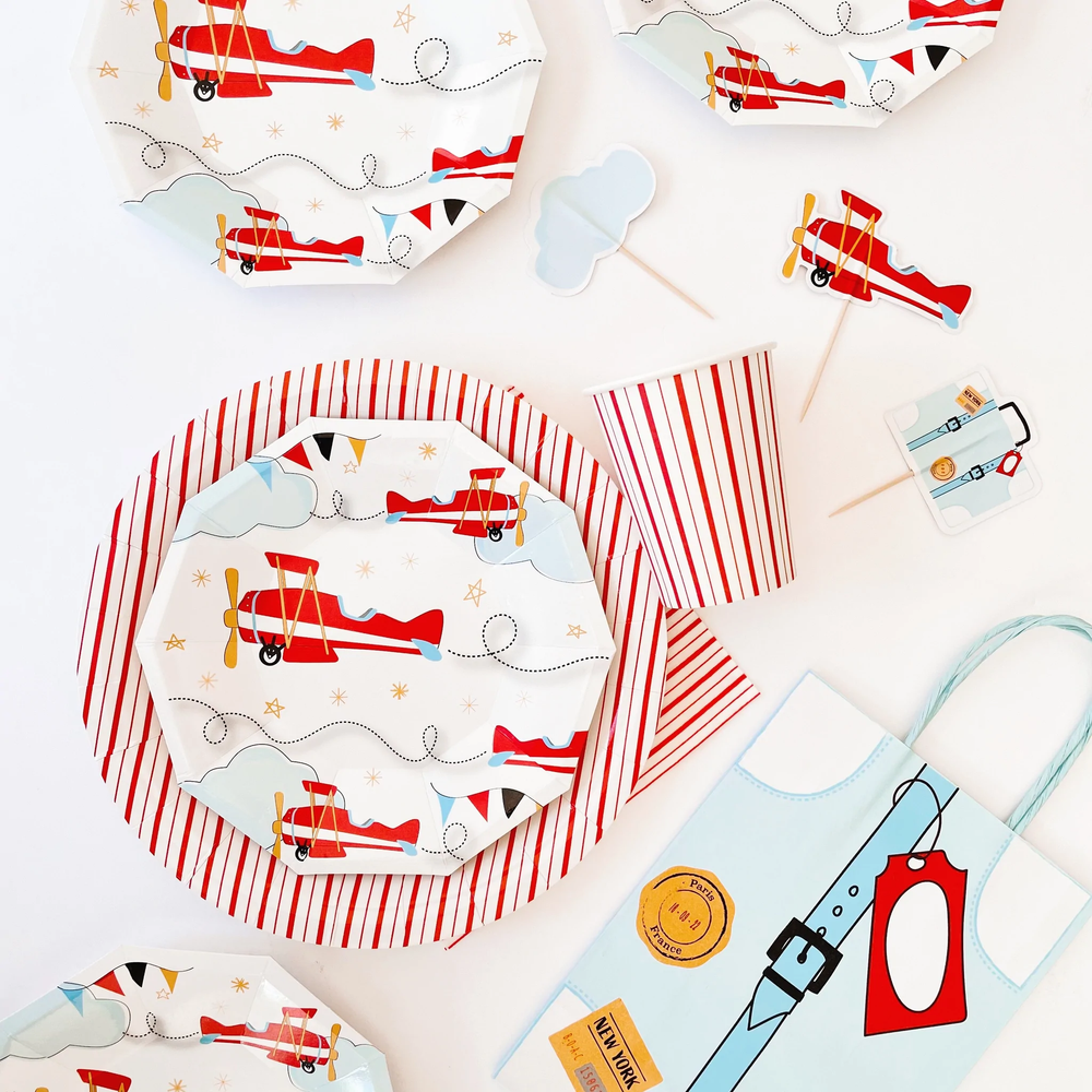 AIRPLANE PARTY BAGS Pooka Party Favor Bags & Boxes Bonjour Fete - Party Supplies
