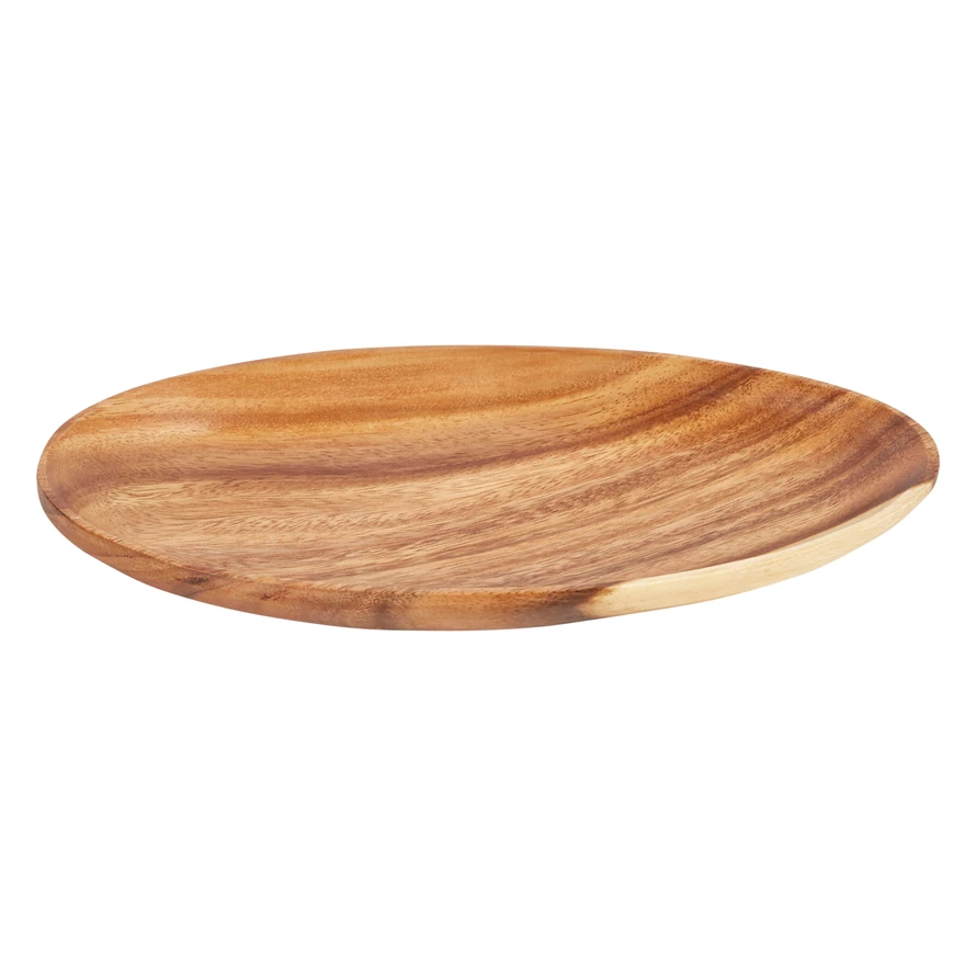 ACACIA WOOD CARVED SERVING PLATTER Creative Co-op Trays & Platters Bonjour Fete - Party Supplies