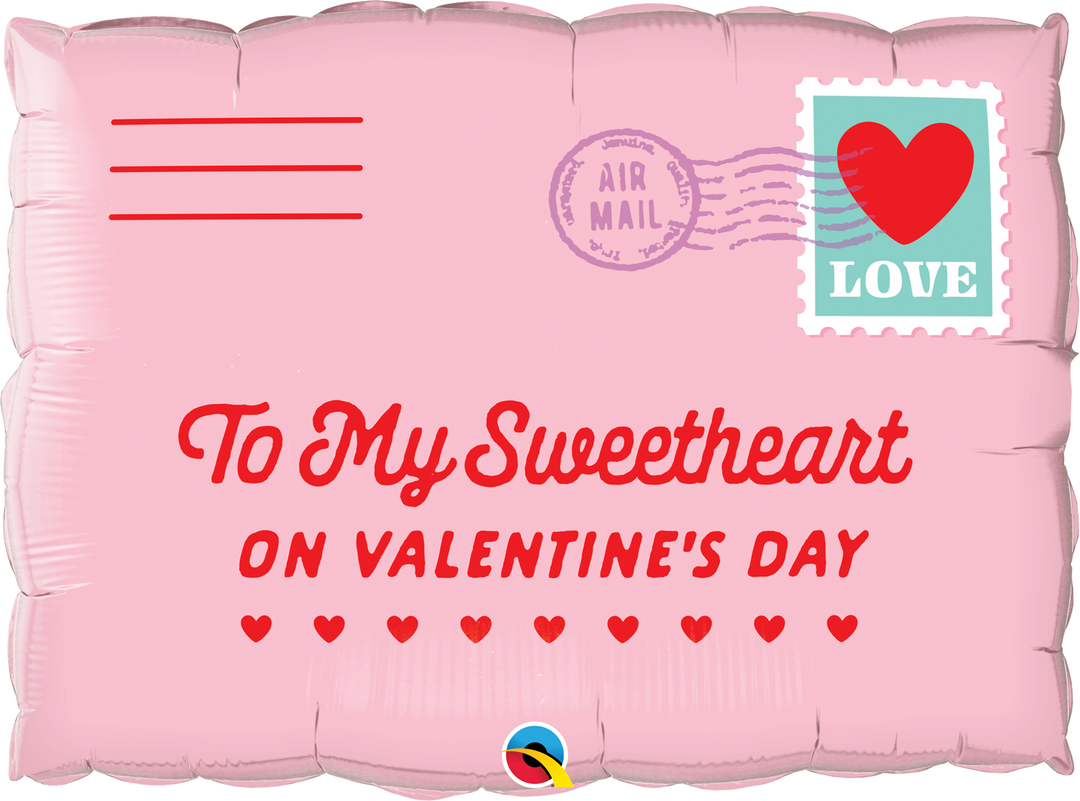 TO MY SWEETHEART PINK LETTER BALLOON Qualatex Balloon Bonjour Fete - Party Supplies