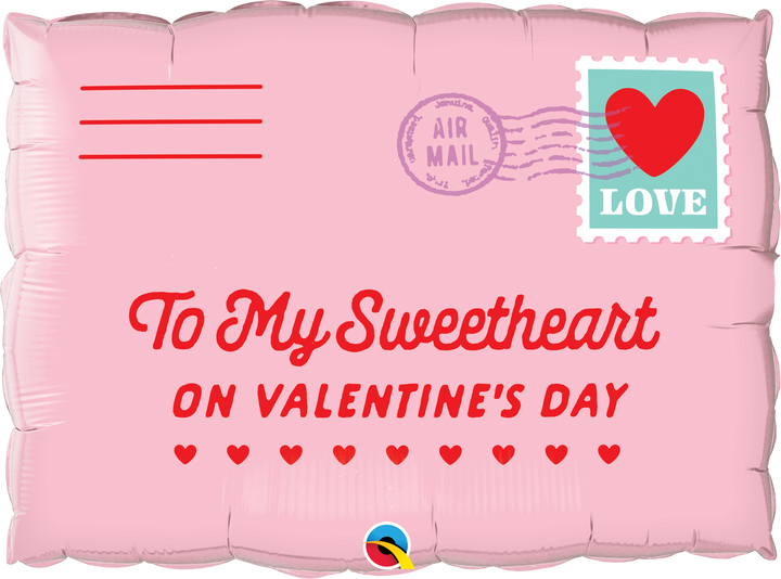 TO MY SWEETHEART PINK LETTER BALLOON Qualatex Balloon Bonjour Fete - Party Supplies