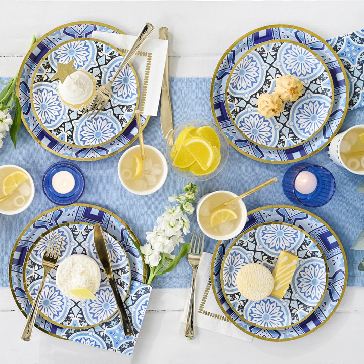 AMALFI BLUES COCKTAIL NAPKINS Coterie Party Supplies Napkins Bonjour Fete - Party Supplies