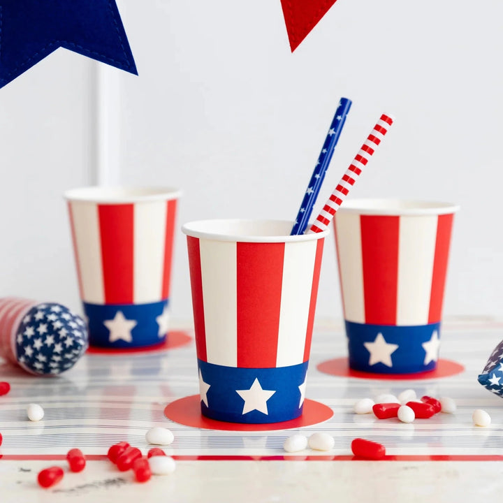 AMERICAN FLAG HAT CUPS My Mind’s Eye 0 Faire Bonjour Fete - Party Supplies