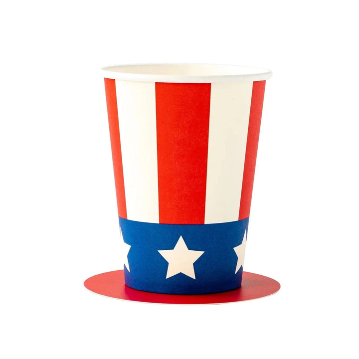 AMERICAN FLAG HAT CUPS My Mind’s Eye 0 Faire Bonjour Fete - Party Supplies