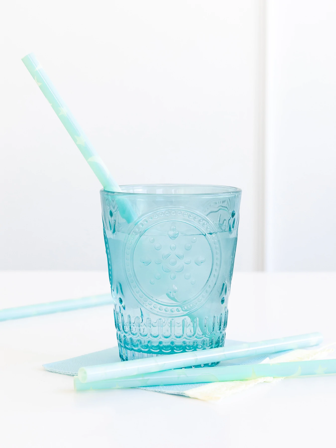BABY BLUE REUSABLE STRAWS My Mind's Eye STRAWS Bonjour Fete - Party Supplies