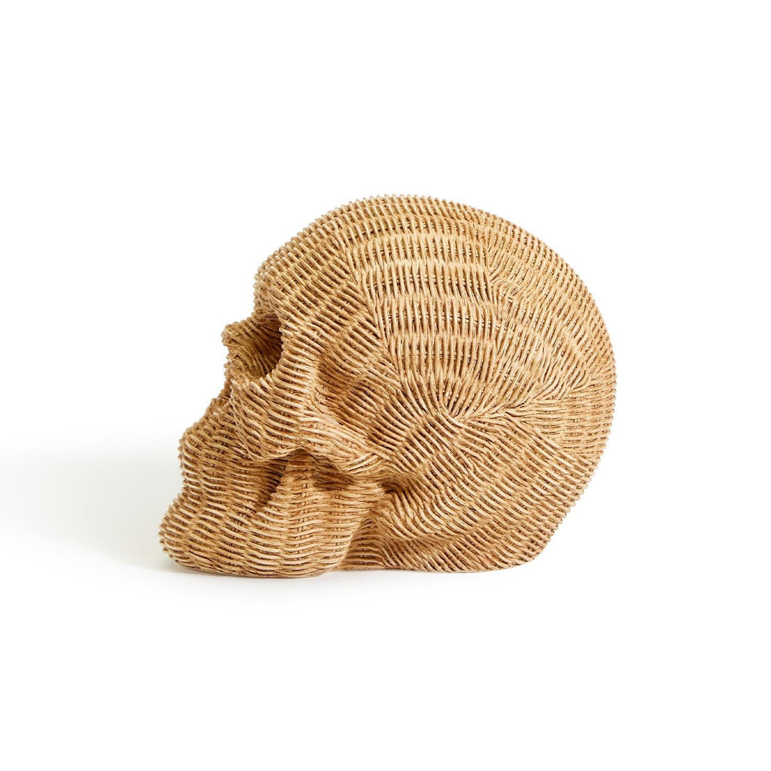 BASKETWEAVE PATTERN SKULL Two's Company Halloween Home Decor Bonjour Fete - Party Supplies