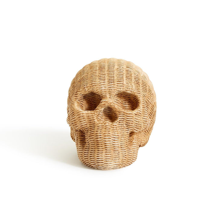 BASKETWEAVE PATTERN SKULL Two's Company Halloween Home Decor Bonjour Fete - Party Supplies