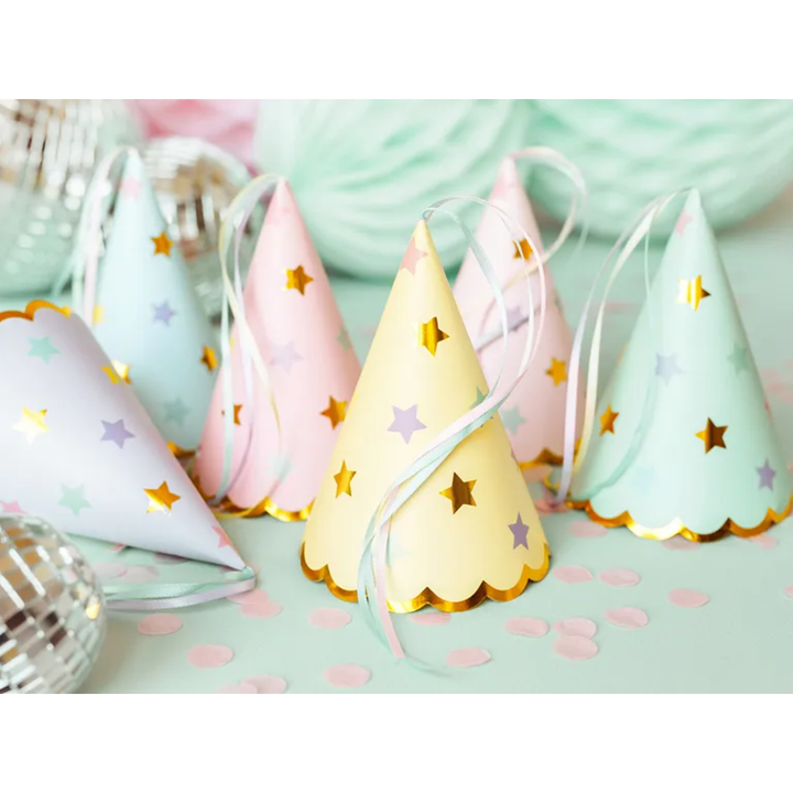 BIRTHDAY STARS MULTICOLOR PARTY HATS Party Deco Party Hats Bonjour Fete - Party Supplies