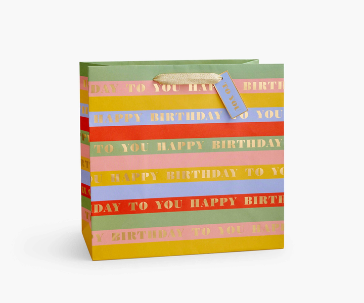 BIRTHDAY WISHES BAG Rifle Paper Co Large - 12.5" L × 13" W Bonjour Fete - Party Supplies