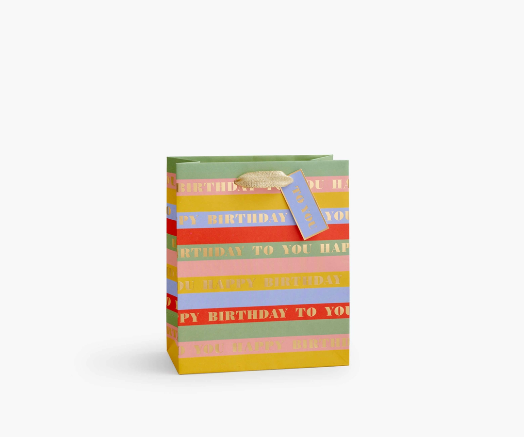 BIRTHDAY WISHES BAG Rifle Paper Co Medium -  9.5" L × 8" W Bonjour Fete - Party Supplies