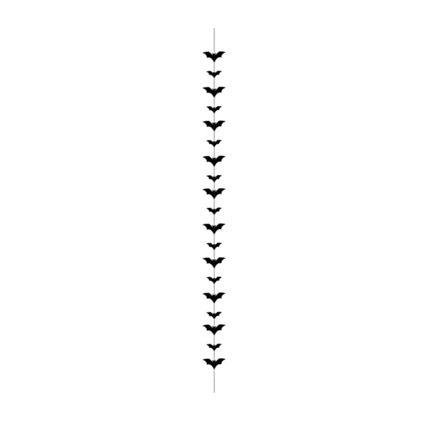 BLACK BAT GARLAND Party Deco Halloween Party Decorations Bonjour Fete - Party Supplies