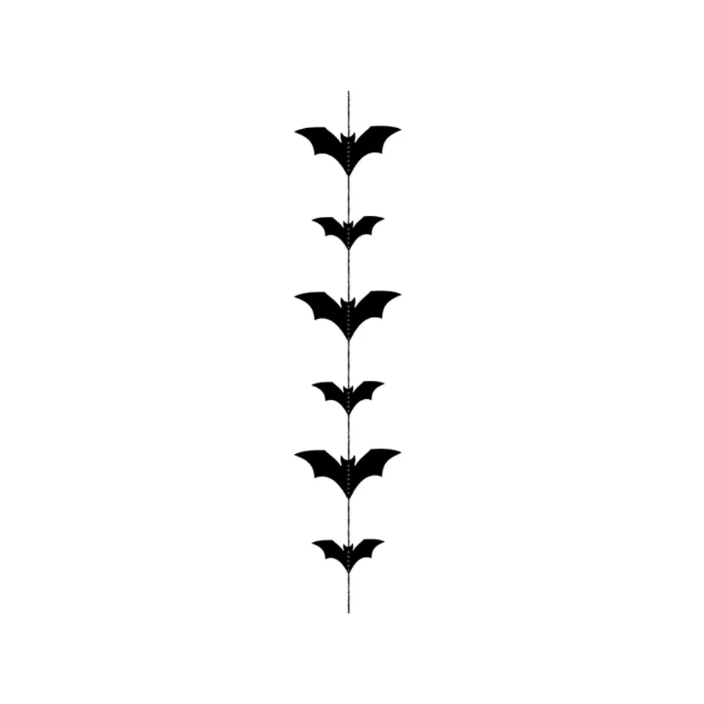 BLACK BAT GARLAND Party Deco Halloween Party Decorations Bonjour Fete - Party Supplies
