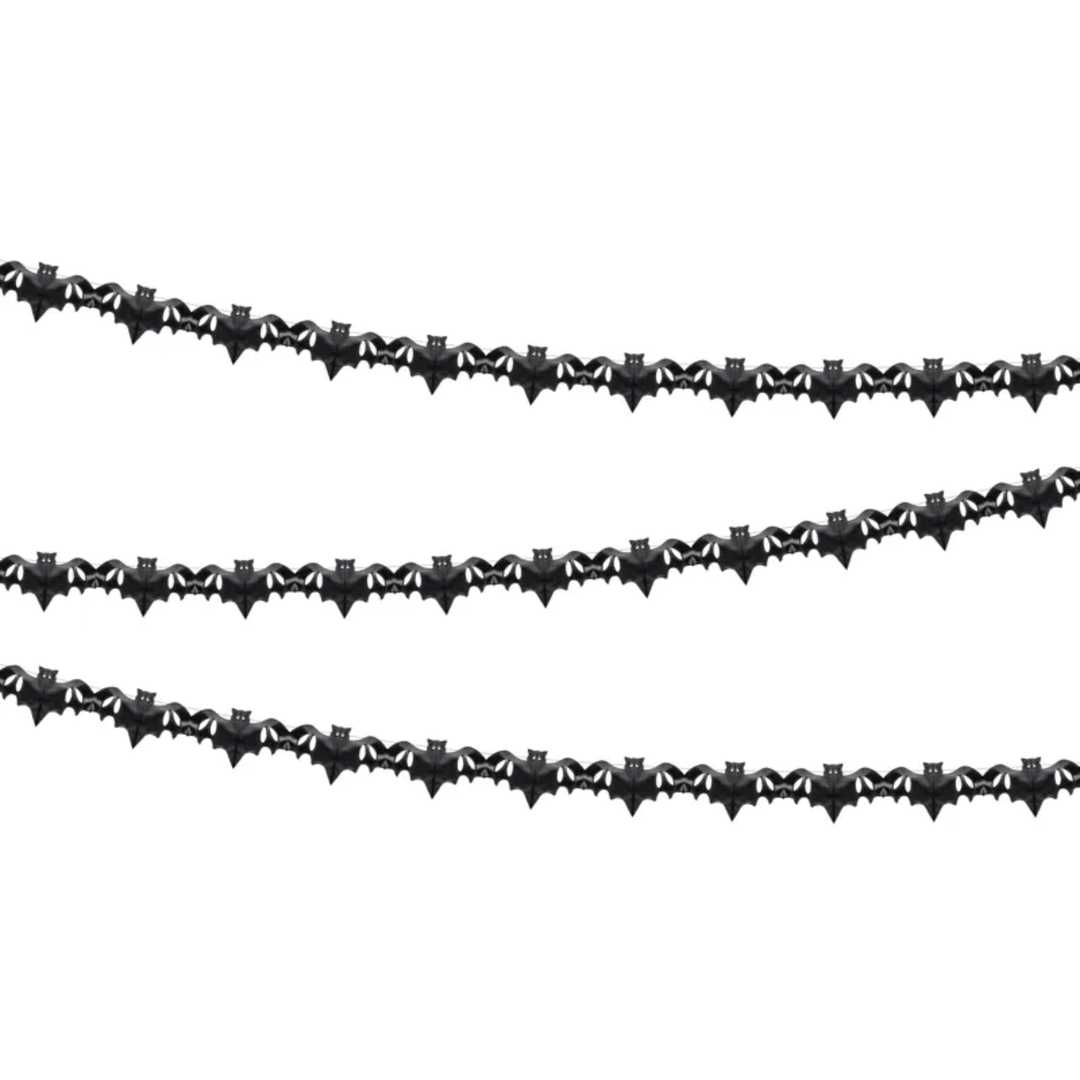 BLACK BATS TISSUE GARLAND Party Deco Garlands & Banners Bonjour Fete - Party Supplies