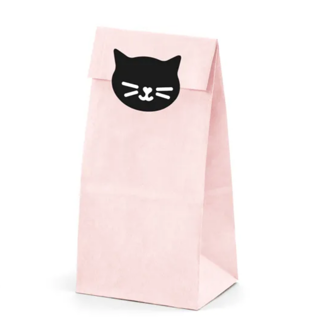 BLACK CAT PINK TREAT BAGS Party Deco Halloween Party Supplies Bonjour Fete - Party Supplies