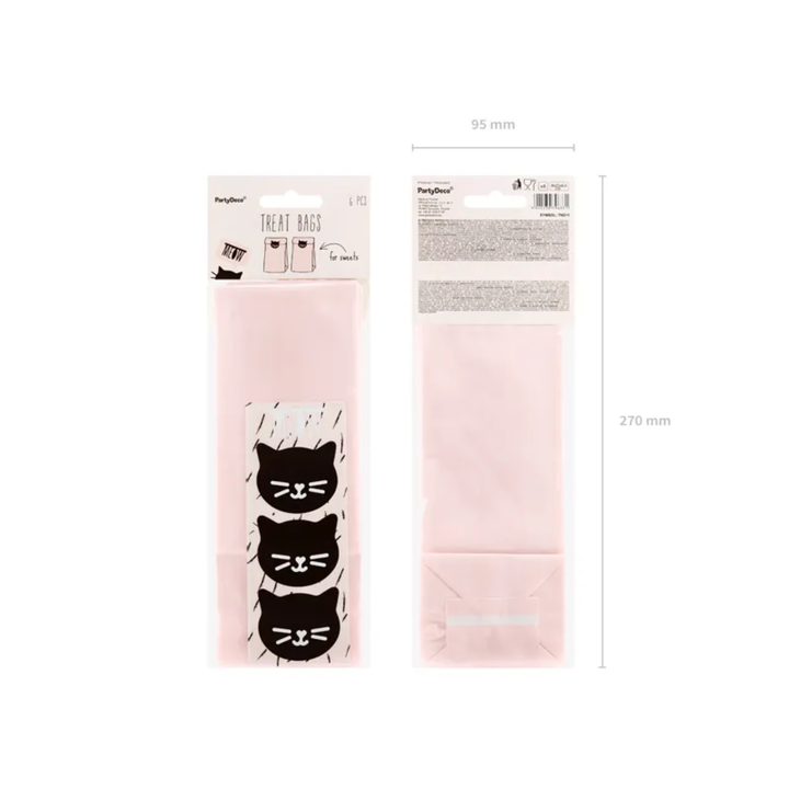BLACK CAT PINK TREAT BAGS Party Deco Halloween Party Supplies Bonjour Fete - Party Supplies