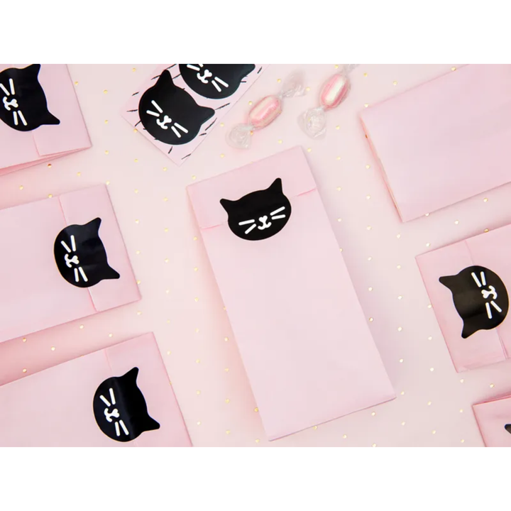 BLACK CAT PINK TREAT BAGS Party Deco Halloween Party Supplies Bonjour Fete - Party Supplies