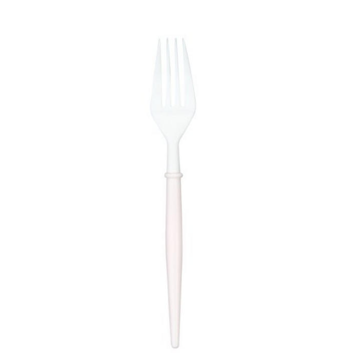 BELLA WHITE AND BLUSH CUTLERY Sophistiplate LLC Cutlery 12-PIECE COCKTAIL FORKS Bonjour Fete - Party Supplies