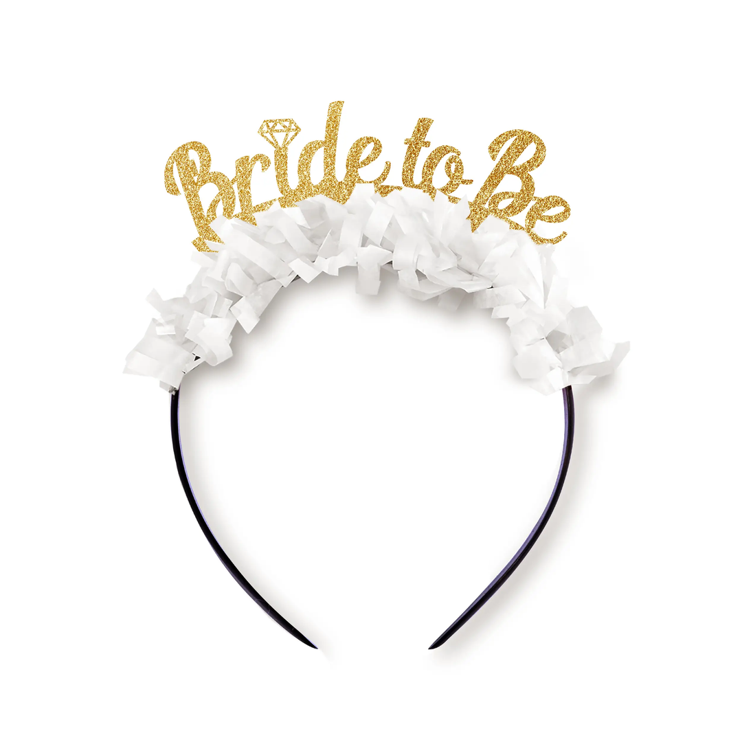 BRIDE TO BE CROWN GOLD Festive Gal Party Hats Bonjour Fete - Party Supplies