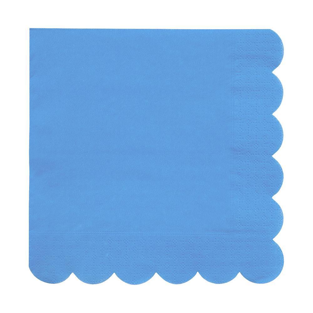 BRIGHT BLUE SCALLOPED NAPKINS Meri Meri Napkins LARGE - 6.5" Bonjour Fete - Party Supplies