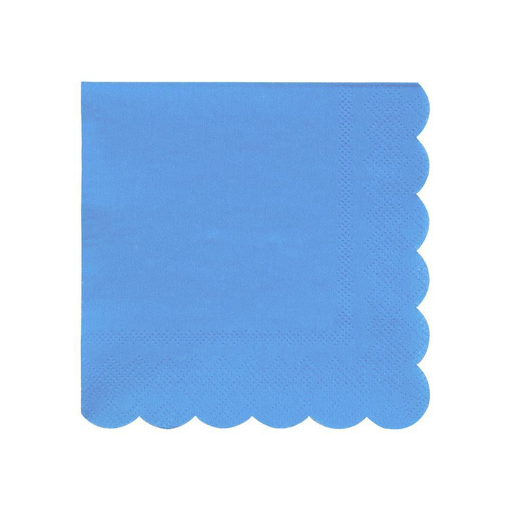BRIGHT BLUE SCALLOPED NAPKINS Meri Meri Napkins SMALL - 5" Bonjour Fete - Party Supplies