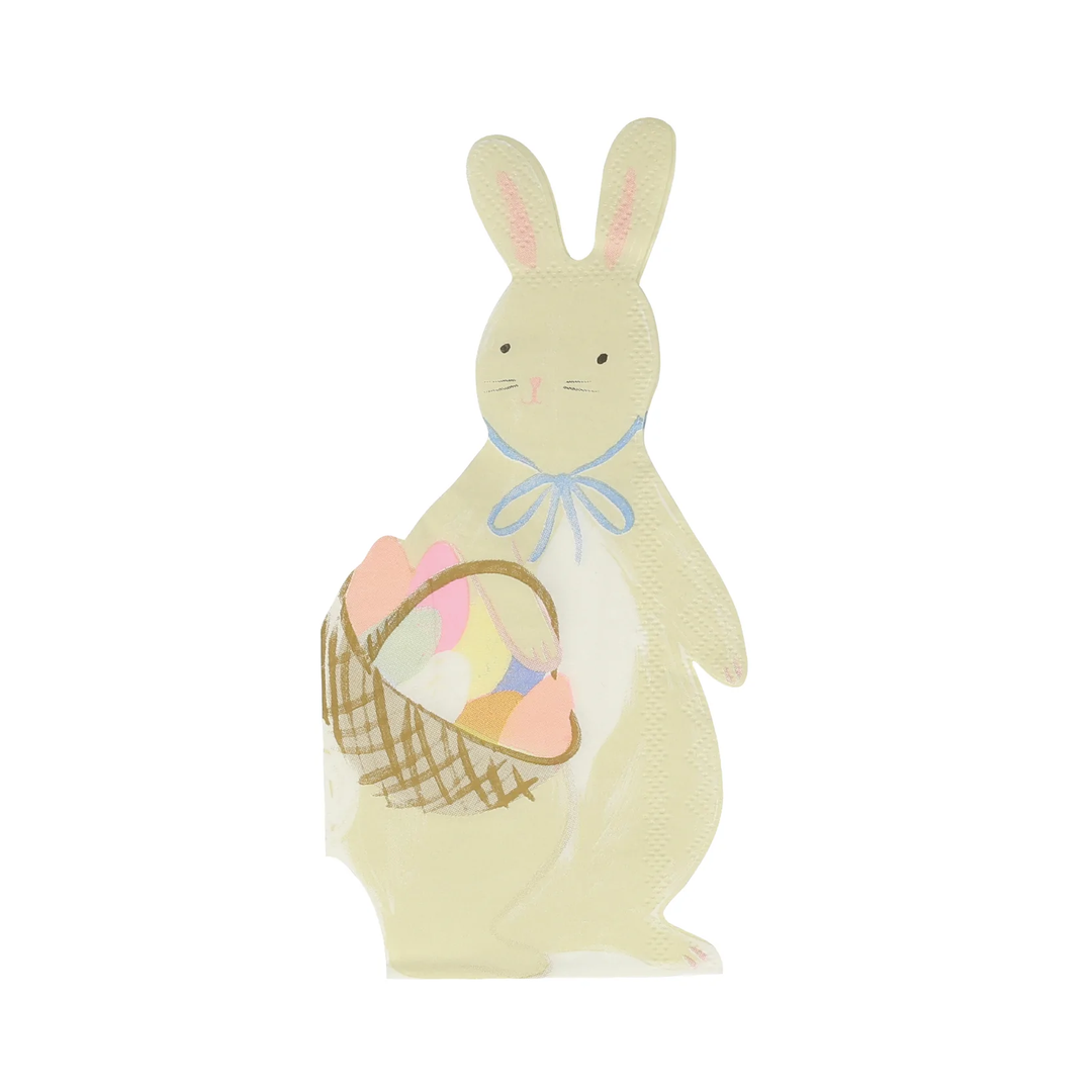 BUNNY WITH BASKET NAPKINS Meri Meri Napkins Bonjour Fete - Party Supplies