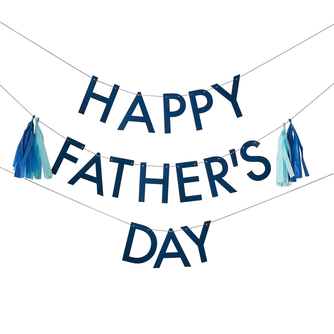 BLUE HAPPY FATHER'S DAY BANNER Ginger Ray UK Bonjour Fete - Party Supplies