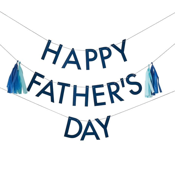 BLUE HAPPY FATHER'S DAY BANNER Ginger Ray UK Bonjour Fete - Party Supplies