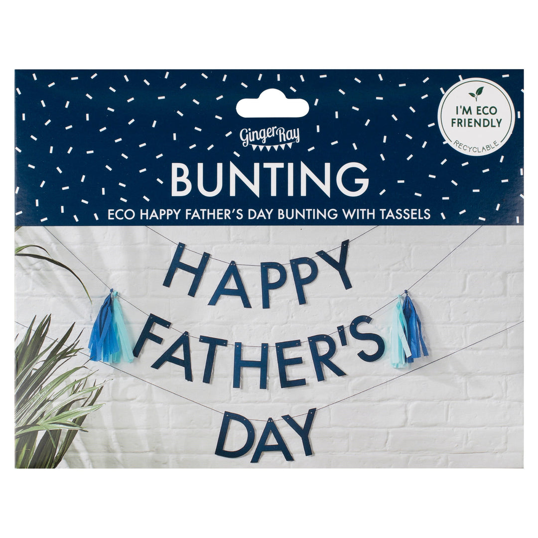 BLUE HAPPY FATHER'S DAY BANNER Ginger Ray UK Bonjour Fete - Party Supplies