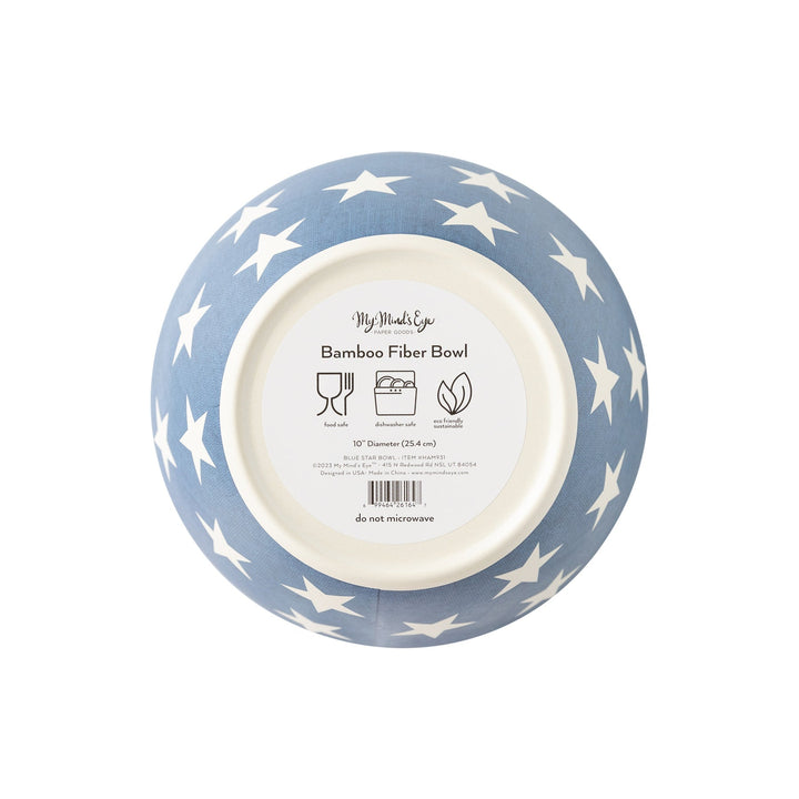 BLUE STAR REUSABLE BAMBOO BOWL My Mind’s Eye Bonjour Fete - Party Supplies