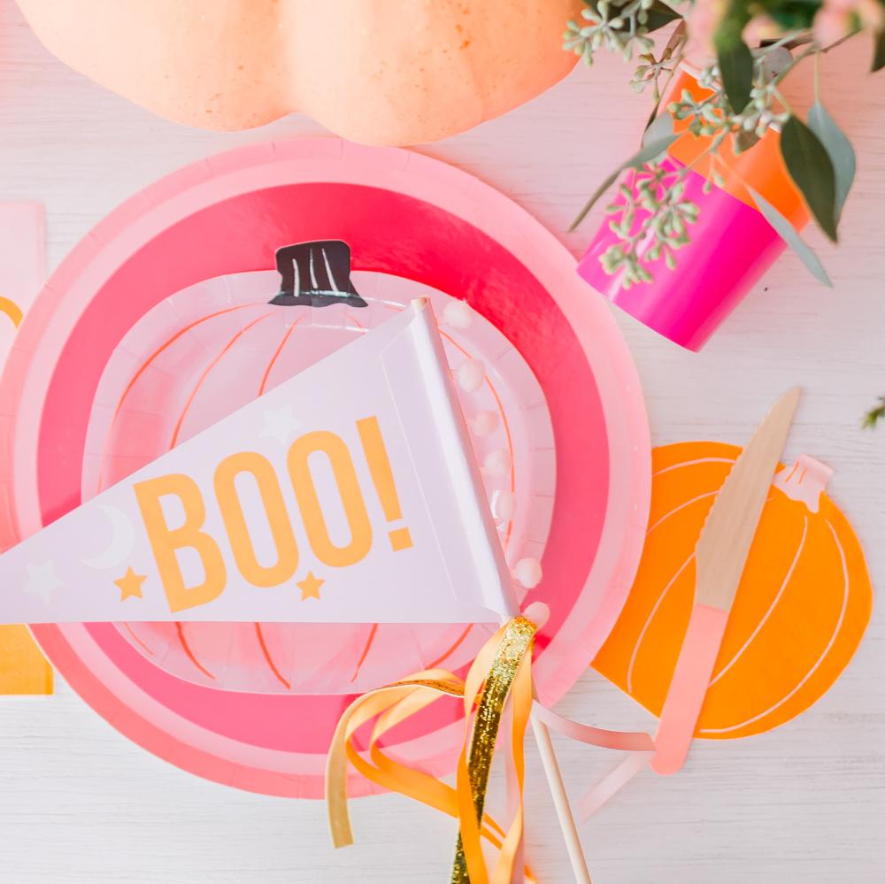 PASTEL PUMPKIN NAPKINS Meri Meri Halloween Tableware Bonjour Fete - Party Supplies