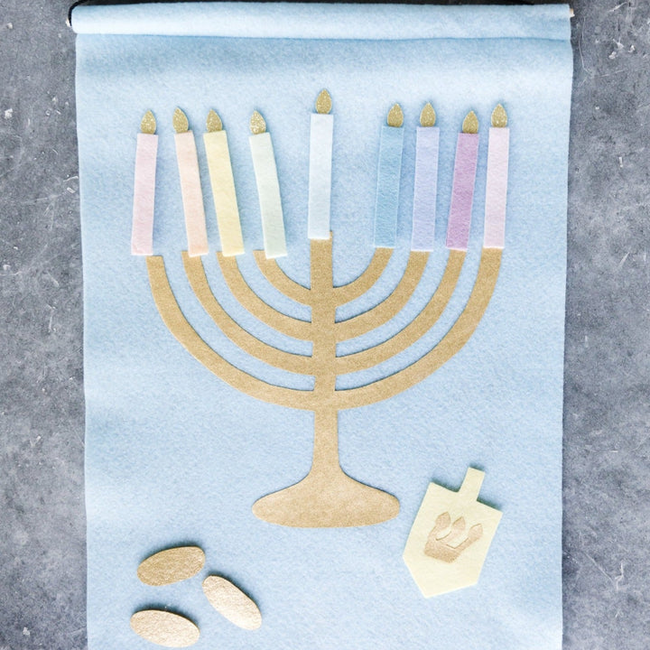 PASTEL FELT MENORAH Ilyssa Minkus Hanukkah Bonjour Fete - Party Supplies