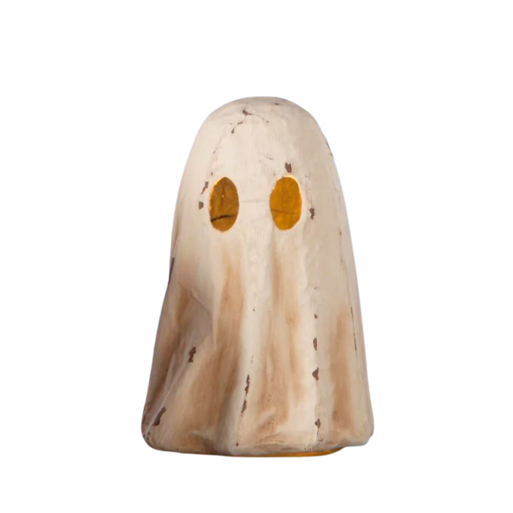 BETHANY LOWE TALL GHOST LUMINARY SMALL PAPER MACHE Bethany Lowe Designs Halloween Home Decor Bonjour Fete - Party Supplies