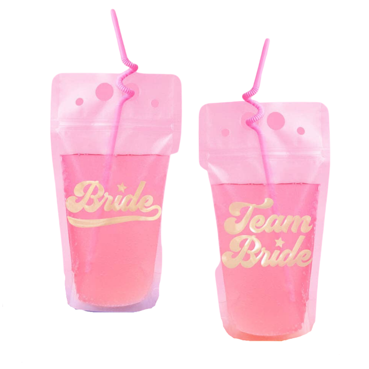 Team Bride Drink Pouches, Bachelorette Supplies, Bridal Cups xo, Fetti 0 Faire default Bonjour Fete - Party Supplies