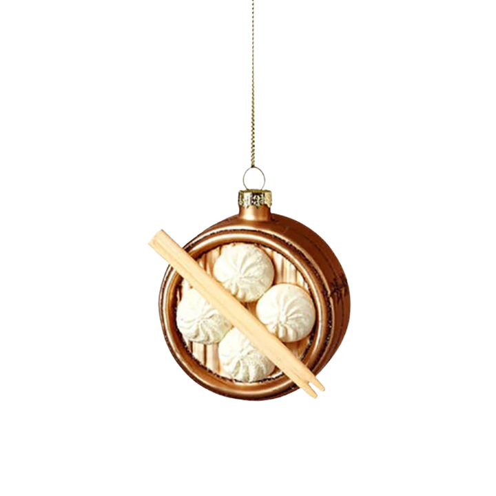 STEAM BUN ORNAMENT One Hundred 80 Degrees Christmas Ornament BROWN Bonjour Fete - Party Supplies