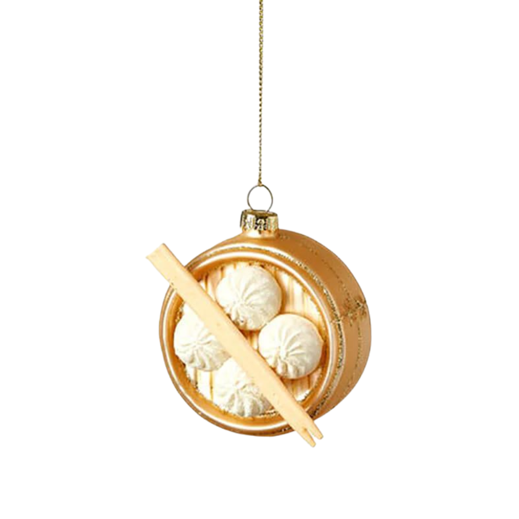 STEAM BUN ORNAMENT One Hundred 80 Degrees Christmas Ornament GOLD Bonjour Fete - Party Supplies