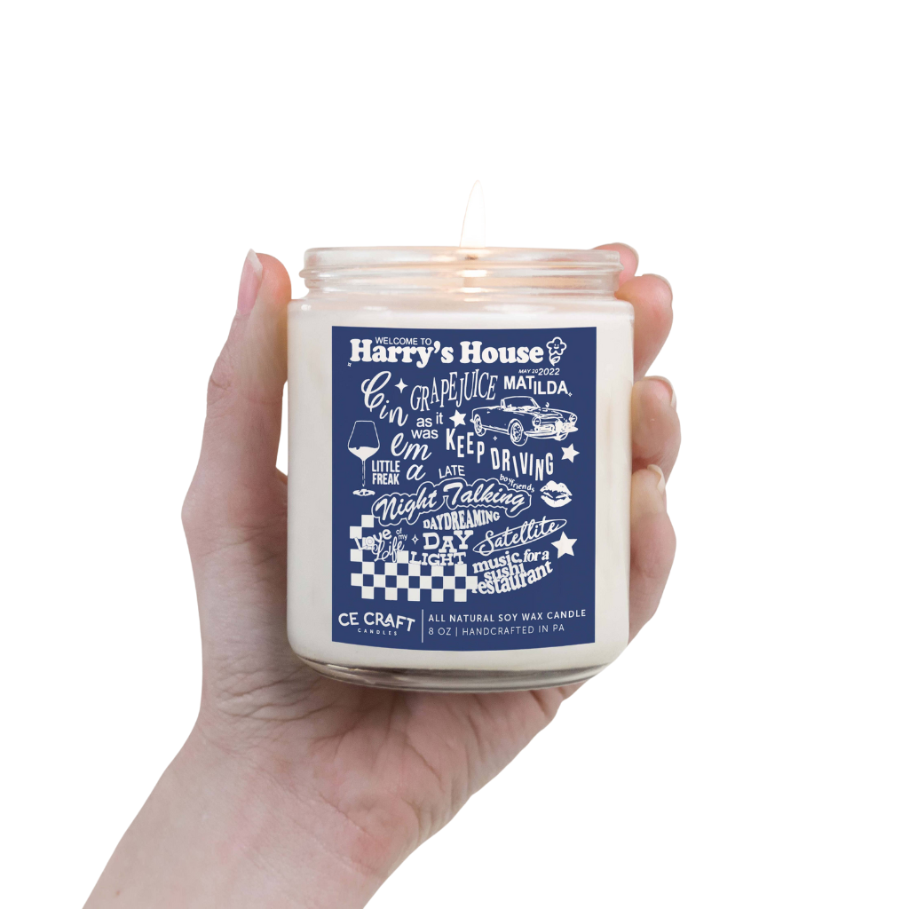 HARRY'S HOUSE TRACKLIST CANDLE CE Craft Co Home Candle Bonjour Fete - Party Supplies