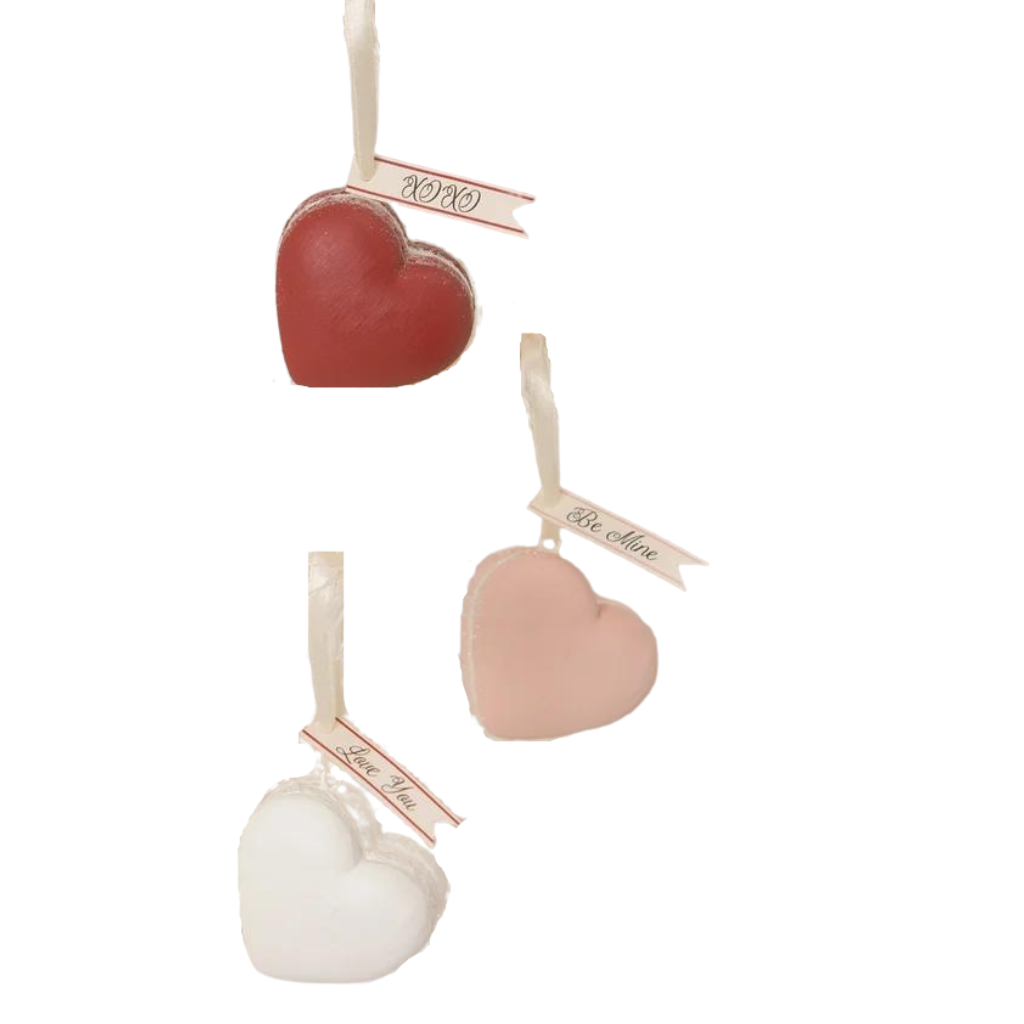 VALENTINE HEART MACARON ORNAMENTS Bethany Lowe Designs Valentine's Day Decor Bonjour Fete - Party Supplies