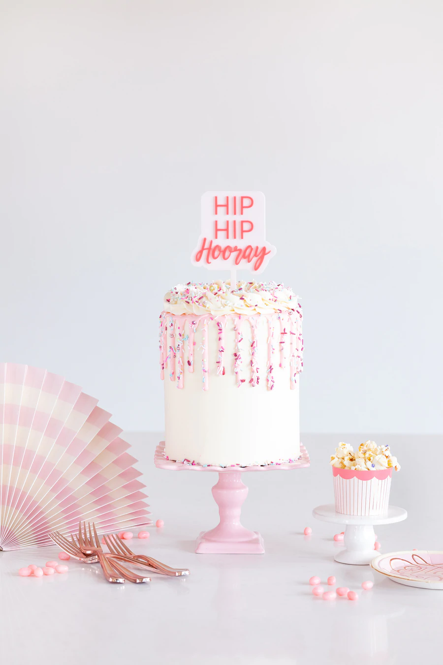 CAKE BY COURTNEY HIP HIP HOORAY ACRYLIC CAKE TOPPER My Mind's Eye Cake Topper Bonjour Fete - Party Supplies