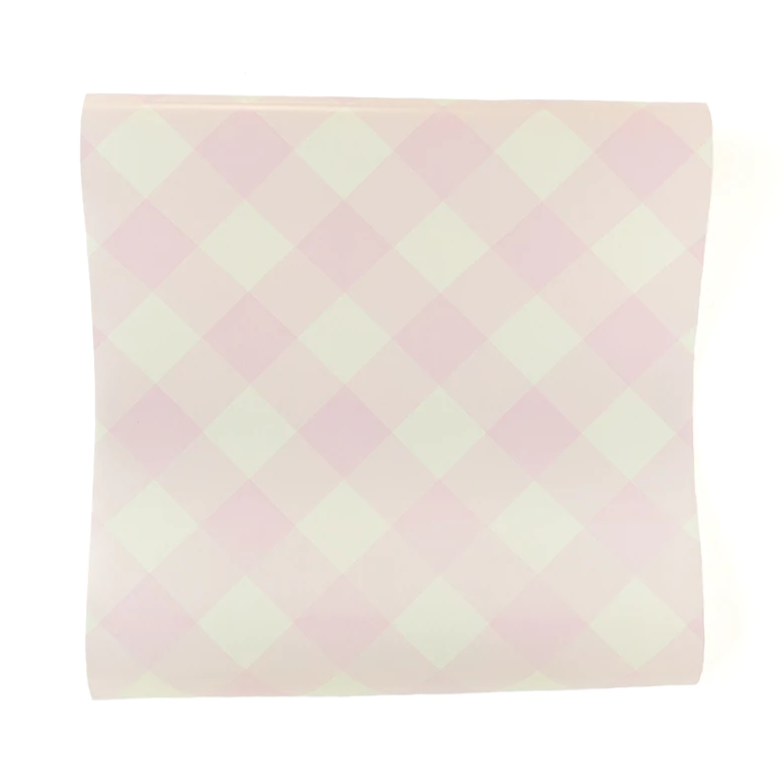 CAKE BY COURTNEY PINK GINGHAM PAPER TABLE RUNNER My Mind’s Eye Bonjour Fete - Party Supplies