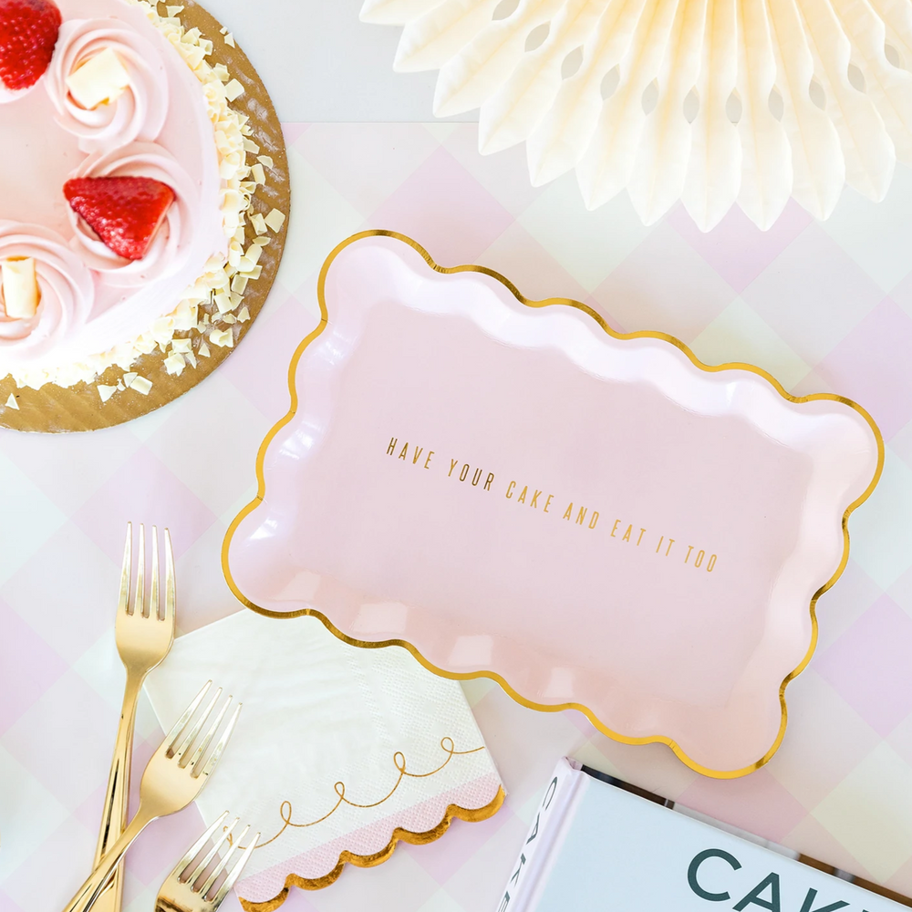 CAKE BY COURTNEY PINK GINGHAM PAPER TABLE RUNNER My Mind’s Eye Bonjour Fete - Party Supplies