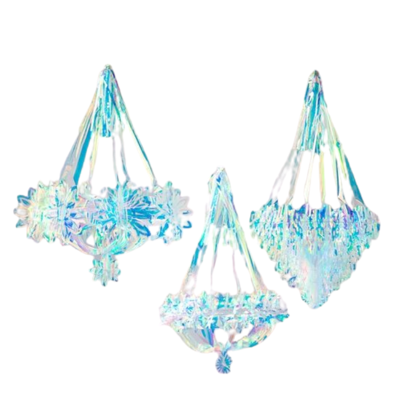 GLITTERVILLE IRIDESCENT CHANDELIERS Glitterville Hanging Decor Bonjour Fete - Party Supplies