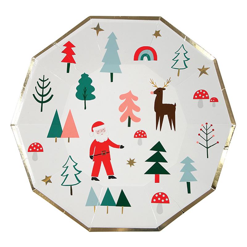 CHRISTMAS SCENE PLATE Meri Meri Christmas Tableware Bonjour Fete - Party Supplies