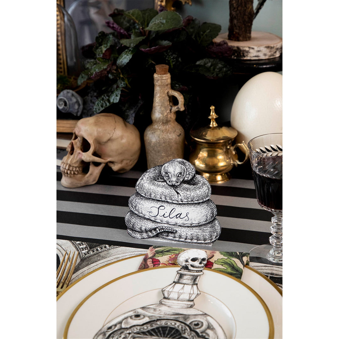 COILED SNAKE PLACECARD Hester & Cook Halloween Tableware Bonjour Fete - Party Supplies