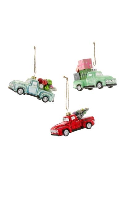 COUNTRYSIDE TRUCK ORNAMENT BY CODY FOSTER Cody Foster Co. Christmas Ornament BLUE Bonjour Fete - Party Supplies