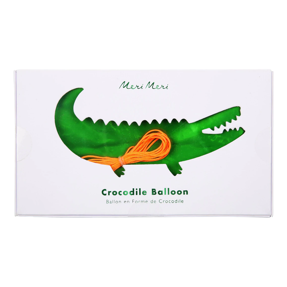 CROCODILE FOIL BALLOON BY MERI MERI Meri Meri Balloon FLAT PACKED (NO HELIUM) Bonjour Fete - Party Supplies